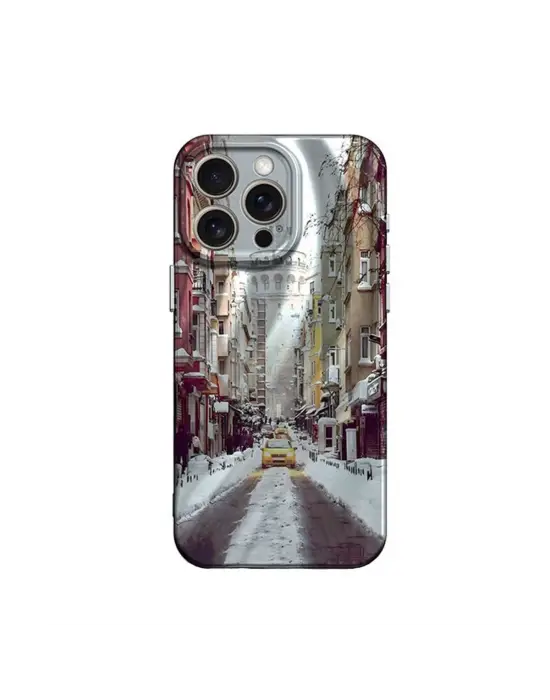 Apple İphone 15 Pro Max Kılıf Crew Desenli Kapak - Galata Kulesi