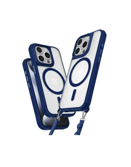 Apple İphone 15 Pro Max Kılıf Enka Magsafe Silikon Kılıf - Lacivert