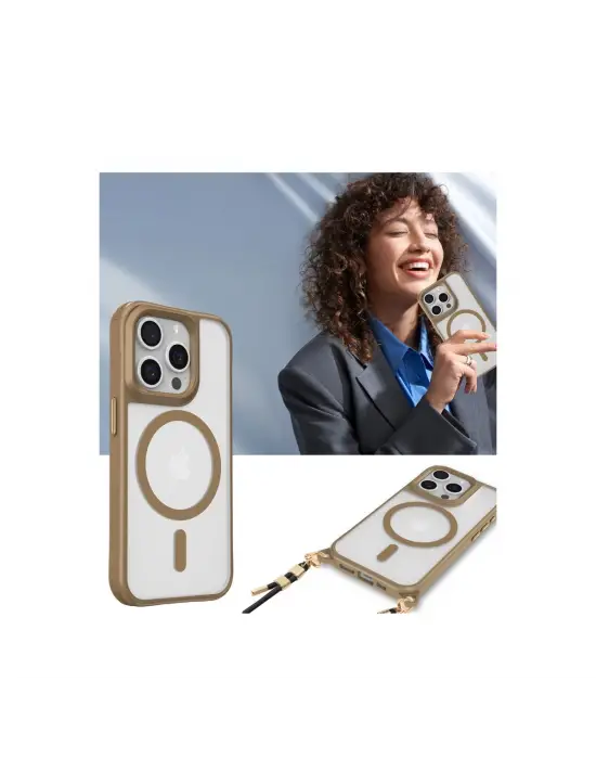 Apple İphone 15 Pro Max Kılıf Enka Magsafe Silikon Kılıf - Şeffaf