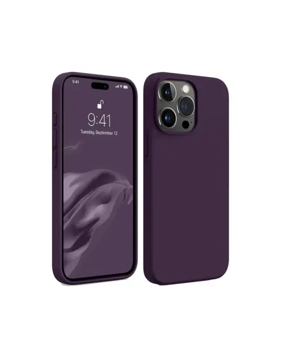 Apple İphone 15 Pro Max Kılıf First Silikon - Mürdüm