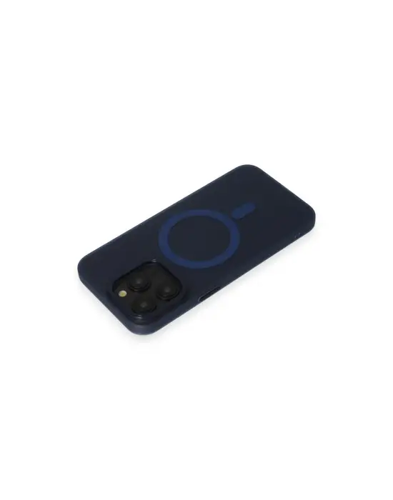 Apple İphone 15 Pro Max Kılıf Lodos Magneticsafe Mat Kapak - Mavi