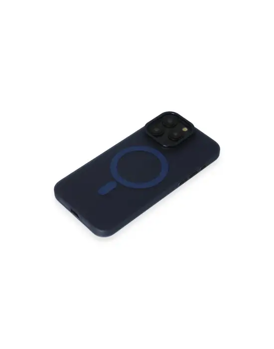 Apple İphone 15 Pro Max Kılıf Lodos Magneticsafe Mat Kapak - Mavi