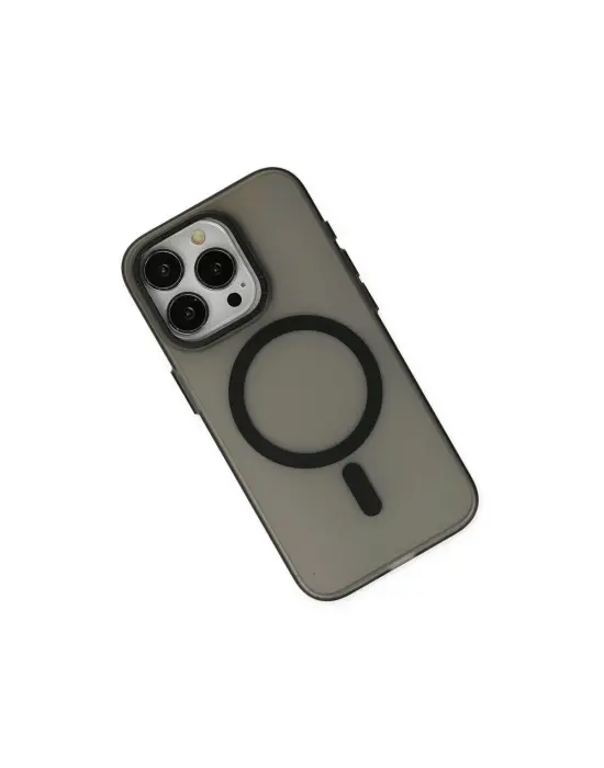 Apple İphone 15 Pro Max Kılıf Lodos Magneticsafe Mat Kapak - Siyah