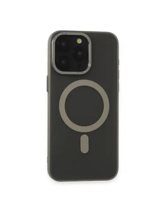 Apple İphone 15 Pro Max Kılıf Lodos Magneticsafe Mat Kapak - Titan Gri