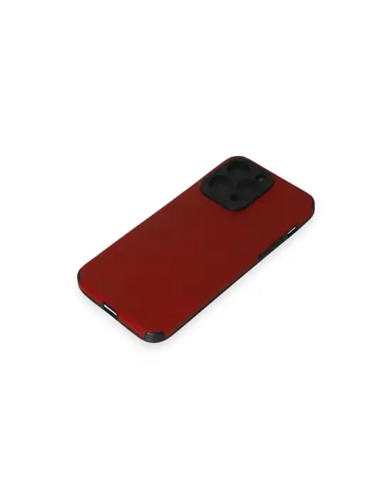 Apple İphone 15 Pro Max Kılıf Loop Deri Silikon - Kırmızı