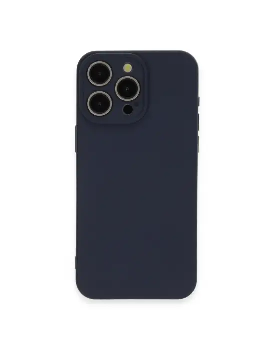 Apple İphone 15 Pro Max Kılıf Nano İçi Kadife Silikon - Lacivert