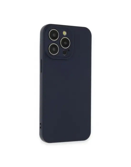Apple İphone 15 Pro Max Kılıf Nano İçi Kadife Silikon - Lacivert