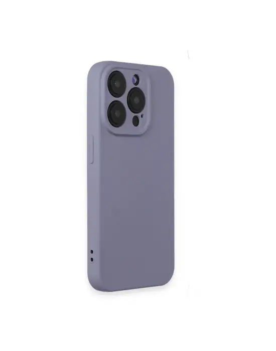 Apple İphone 15 Pro Max Kılıf Nano İçi Kadife Silikon - Lila