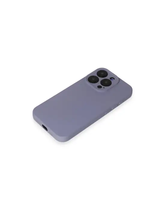Apple İphone 15 Pro Max Kılıf Nano İçi Kadife Silikon - Lila