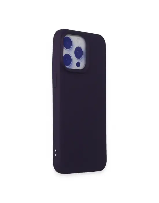 Apple İphone 15 Pro Max Kılıf Nano İçi Kadife Silikon - Mor