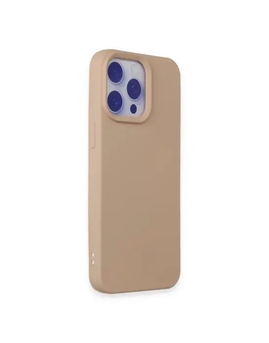 Apple İphone 15 Pro Max Kılıf Nano İçi Kadife Silikon - Pudra