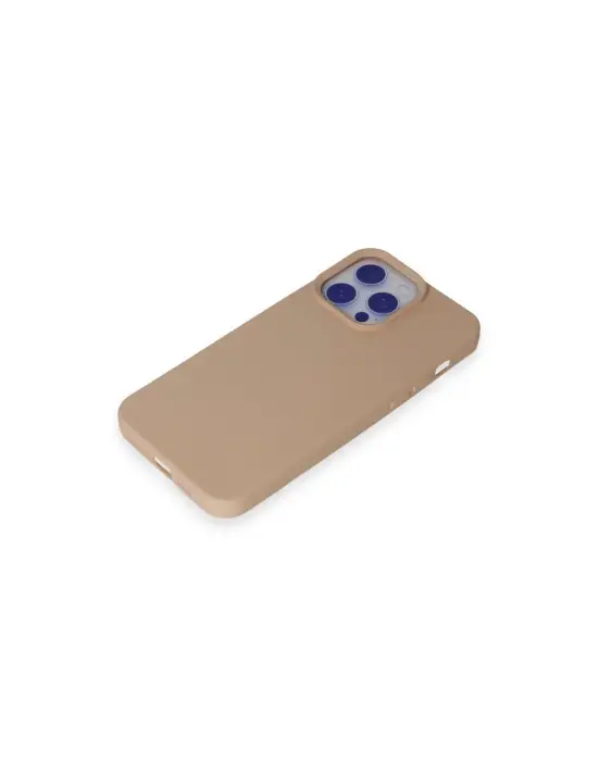 Apple İphone 15 Pro Max Kılıf Nano İçi Kadife Silikon - Pudra