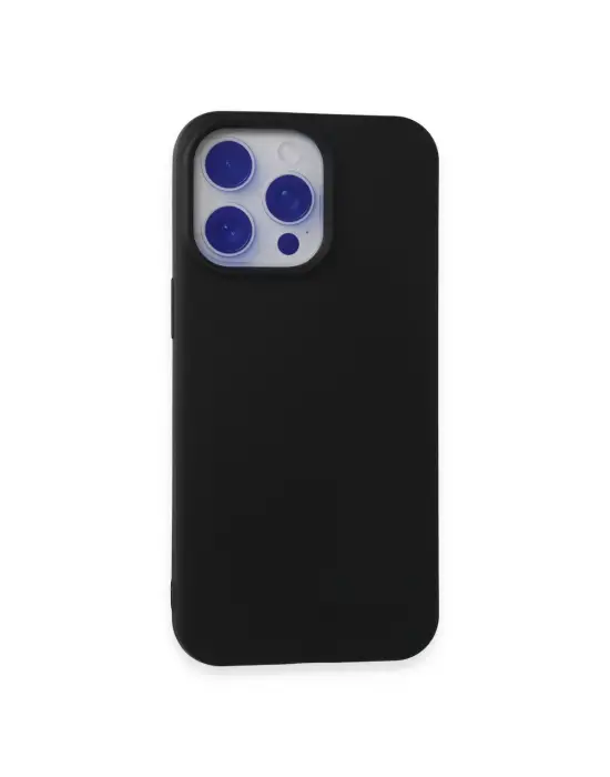Apple İphone 15 Pro Max Kılıf Nano İçi Kadife Silikon - Siyah