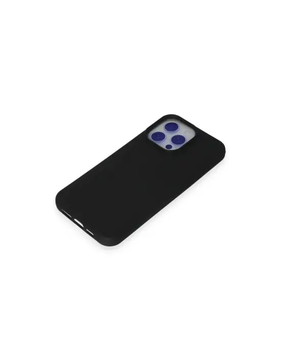 Apple İphone 15 Pro Max Kılıf Nano İçi Kadife Silikon - Siyah