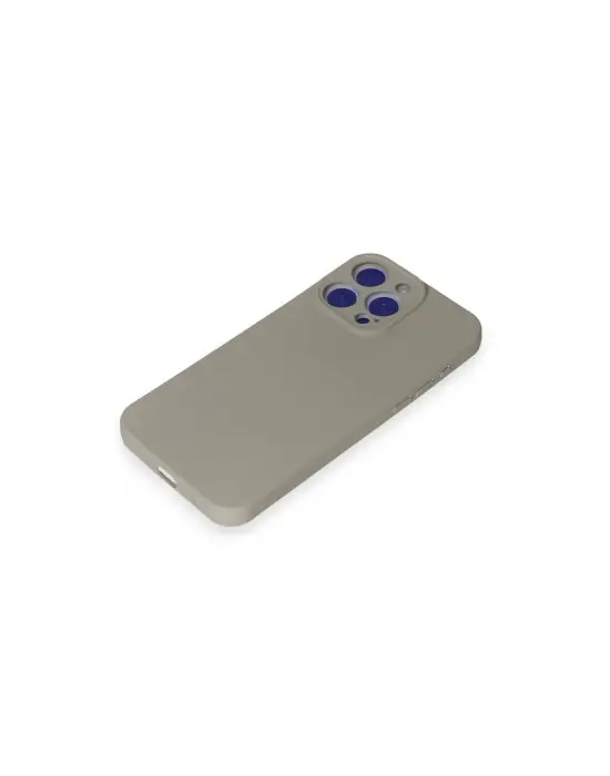 Apple İphone 15 Pro Max Kılıf Nano İçi Kadife Silikon - Titan Gri