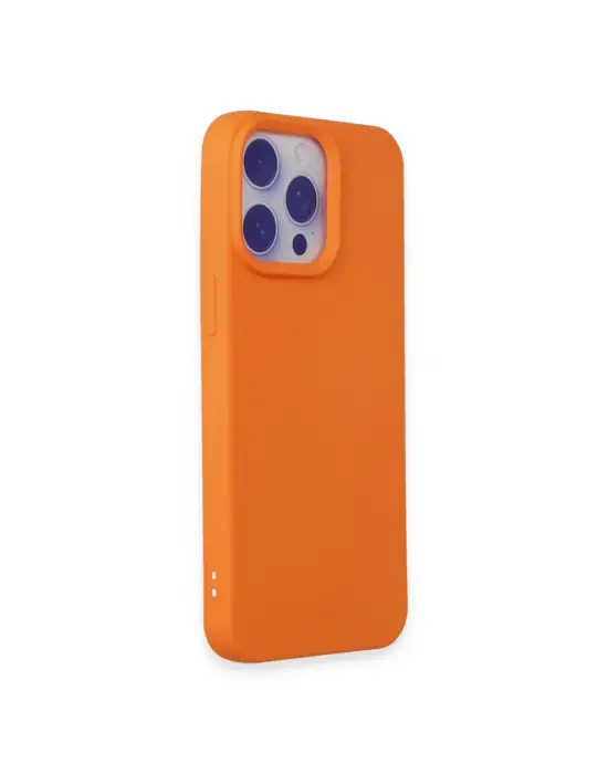 Apple İphone 15 Pro Max Kılıf Nano İçi Kadife Silikon - Turuncu