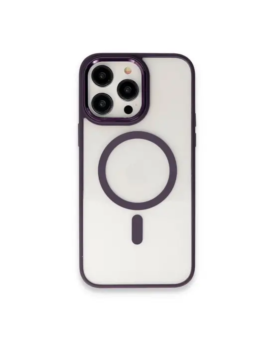 Apple İphone 15 Pro Max Kılıf Room Magneticsafe Silikon - Derin Mor