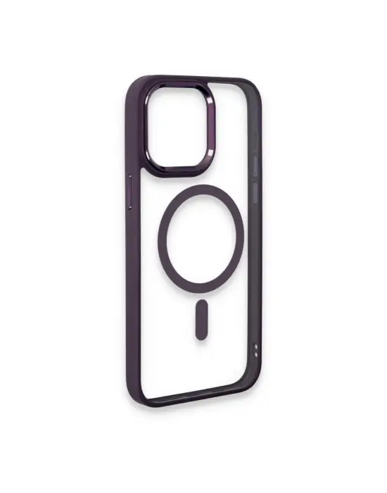 Apple İphone 15 Pro Max Kılıf Room Magneticsafe Silikon - Derin Mor