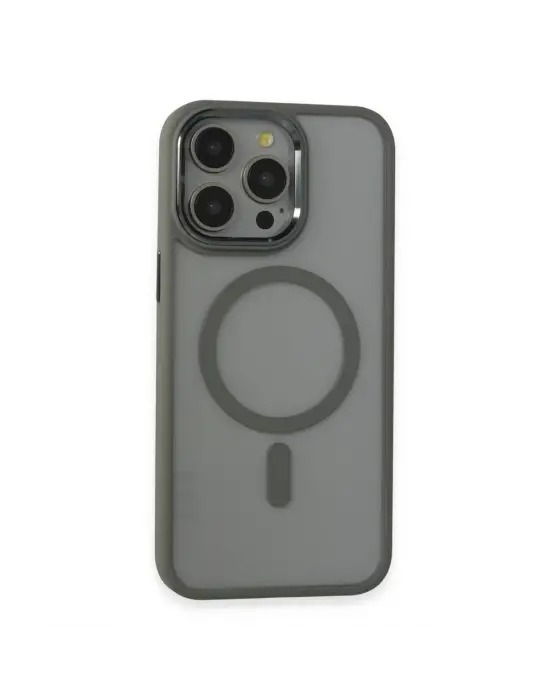Apple İphone 15 Pro Max Kılıf Room Magneticsafe Silikon - Gri