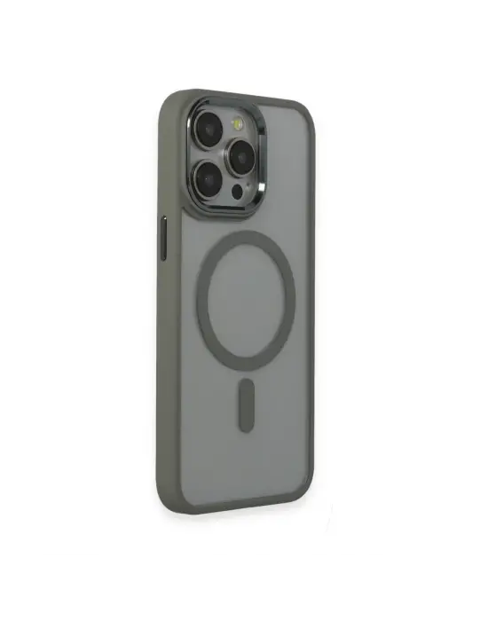 Apple İphone 15 Pro Max Kılıf Room Magneticsafe Silikon - Gri