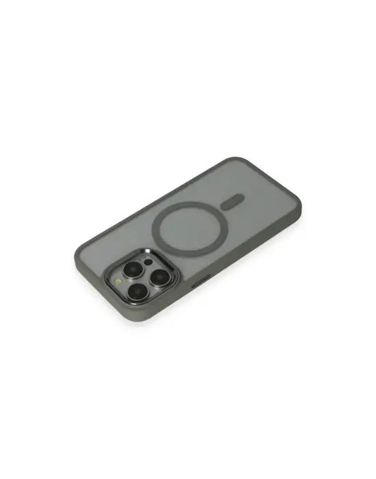 Apple İphone 15 Pro Max Kılıf Room Magneticsafe Silikon - Gri