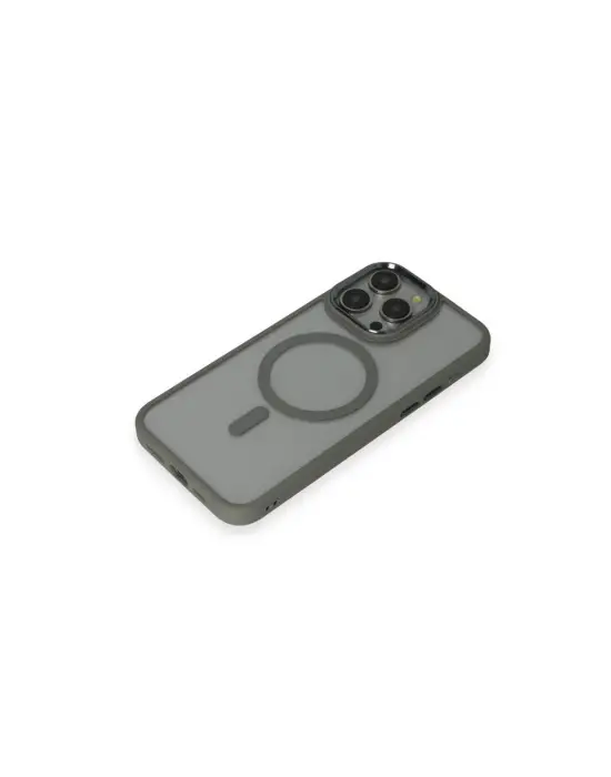 Apple İphone 15 Pro Max Kılıf Room Magneticsafe Silikon - Gri