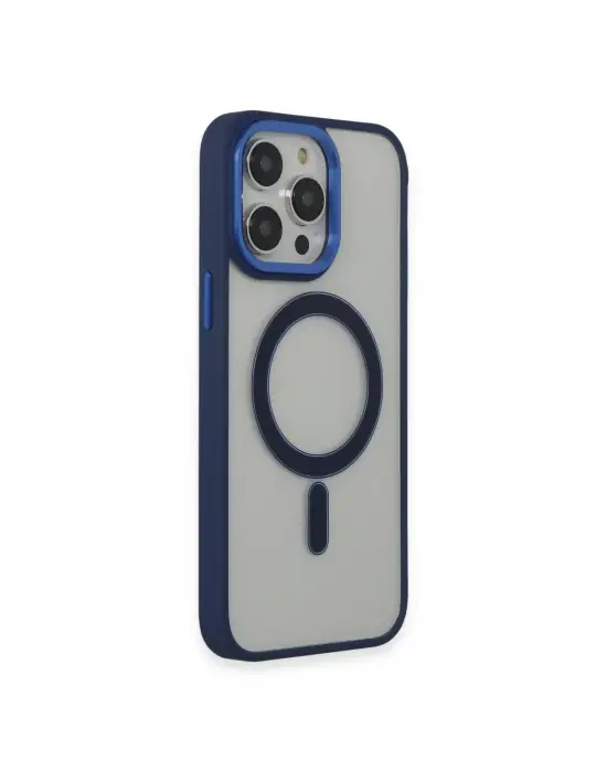 Apple İphone 15 Pro Max Kılıf Room Magneticsafe Silikon - Lacivert