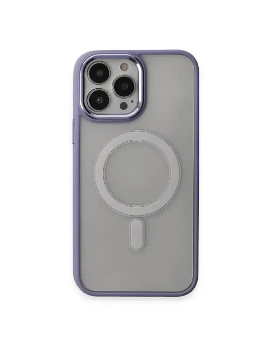Apple İphone 15 Pro Max Kılıf Room Magneticsafe Silikon - Lila
