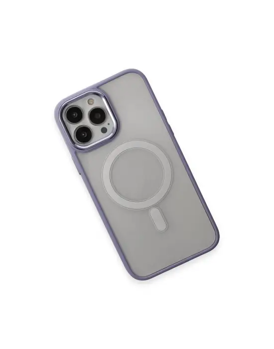 Apple İphone 15 Pro Max Kılıf Room Magneticsafe Silikon - Lila