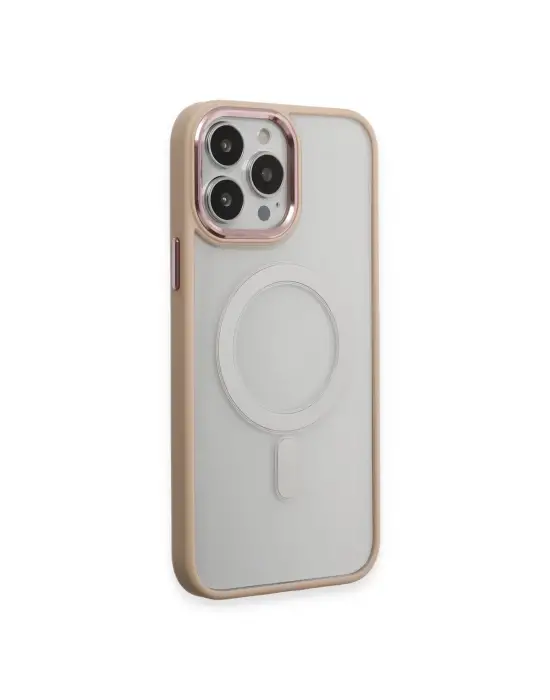 Apple İphone 15 Pro Max Kılıf Room Magneticsafe Silikon - Pudra