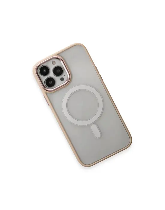 Apple İphone 15 Pro Max Kılıf Room Magneticsafe Silikon - Pudra