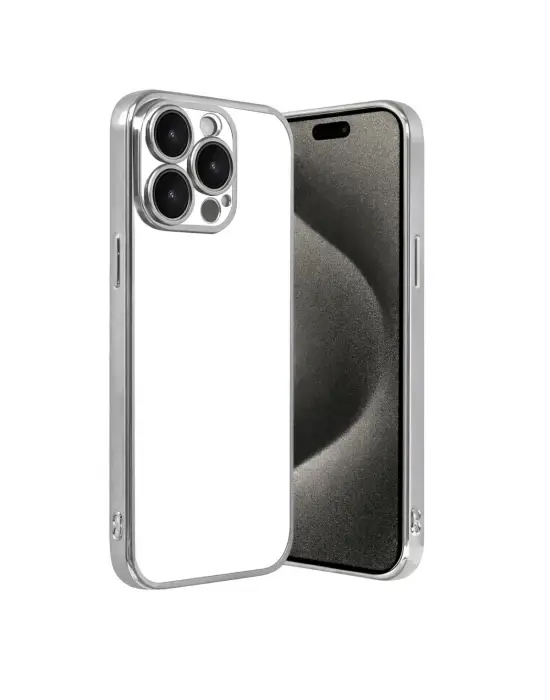 Apple İphone 15 Pro Max Razer Lensli Silikon - Gümüş