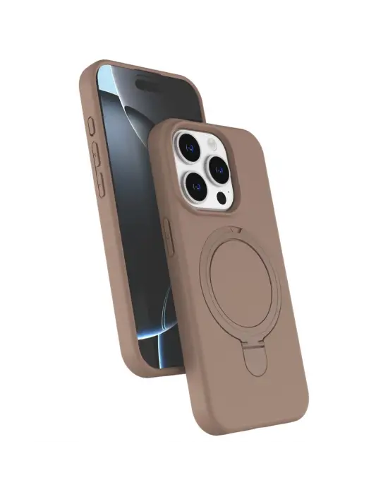 Apple İphone 15 Pro Max Regal Magsafe Standlı Kapak - Çöl Titanyum