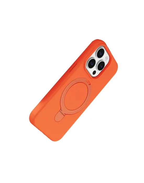Apple İphone 15 Pro Max Regal Magsafe Standlı Kapak - Turuncu