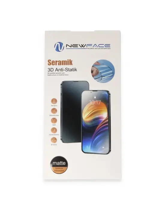 Apple İphone 16 3d Antistatik Mat Seramik Nano Ekran Koruyucu