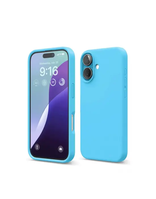Apple İphone 16 Kılıf Nano İçi Kadife Silikon - Mavi