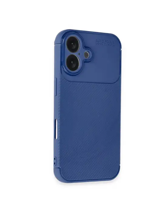 Apple İphone 16 Plus Kılıf Auto Focus Karbon Kapak - Lacivert