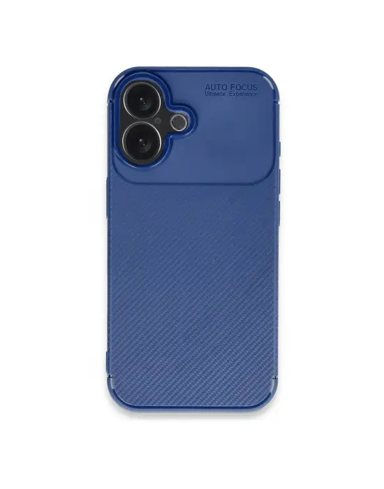 Apple İphone 16 Plus Kılıf Auto Focus Karbon Kapak - Lacivert