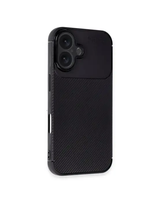 Apple İphone 16 Plus Kılıf Auto Focus Karbon Kapak - Siyah