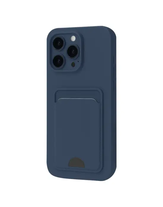 Apple İphone 16 Plus Kılıf Kelvin Kartvizitli Silikon - Lacivert