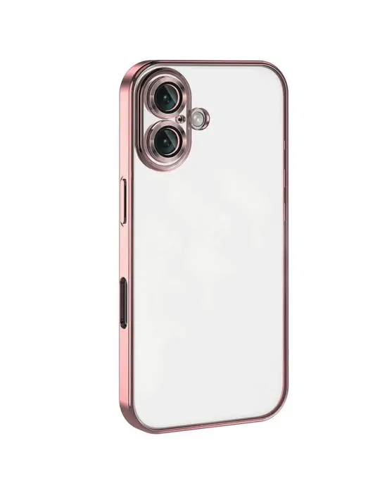 Apple İphone 16 Plus Kılıf Razer Lensli Silikon - Pembe