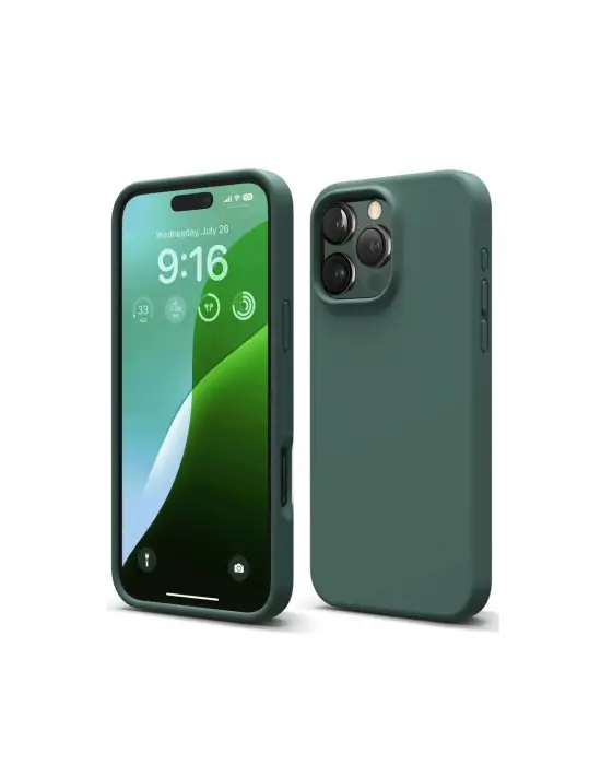 Apple İphone 16 Pro Kılıf First Silikon - Koyu Yeşil