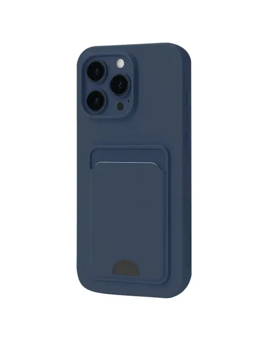 Apple İphone 16 Pro Kılıf Kelvin Kartvizitli Silikon - Lacivert