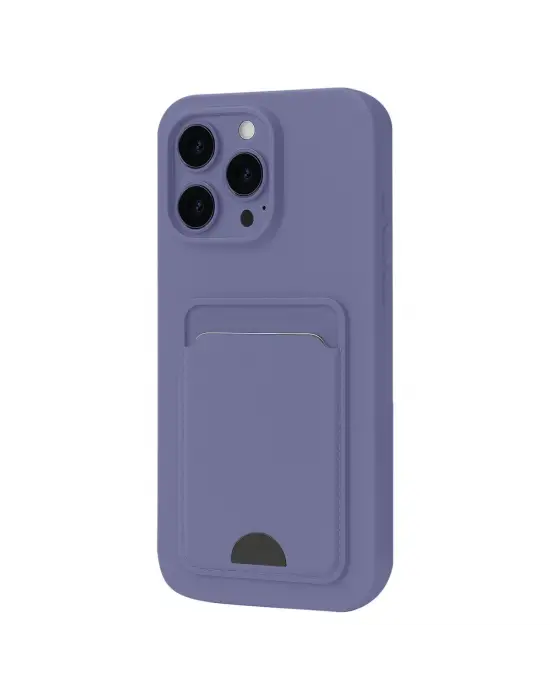 Apple İphone 16 Pro Kılıf Kelvin Kartvizitli Silikon - Lila