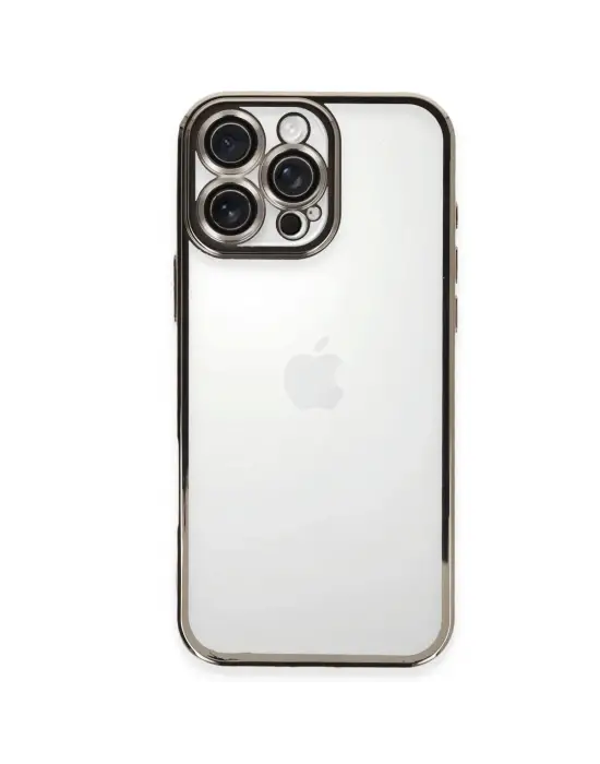Apple İphone 16 Pro Kılıf Razer Lensli Silikon - Titanyum Gri