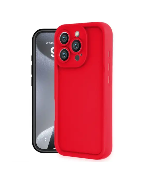 Apple İphone 16 Pro Kılıf Viera Silikon - Kırmızı