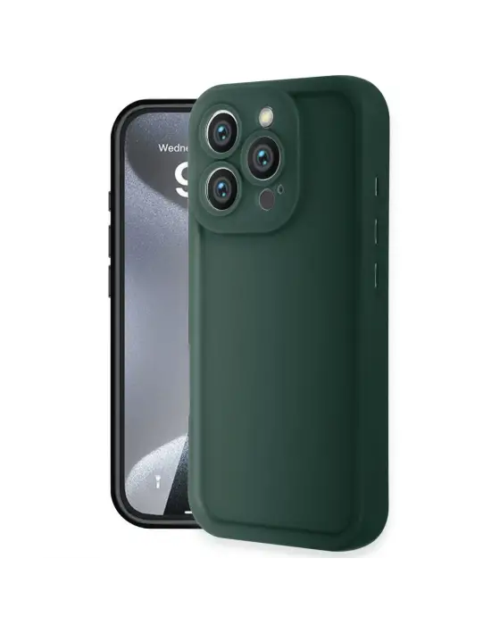 Apple İphone 16 Pro Kılıf Viera Silikon - Koyu Yeşil