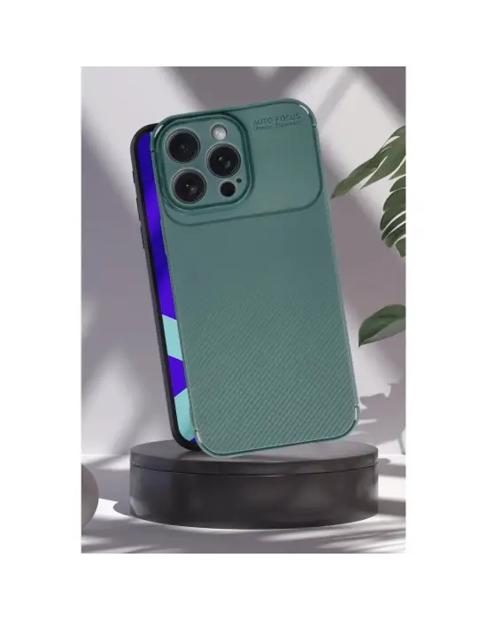 Apple İphone 16 Pro Max Kılıf Auto Focus Karbon Kapak - Lacivert