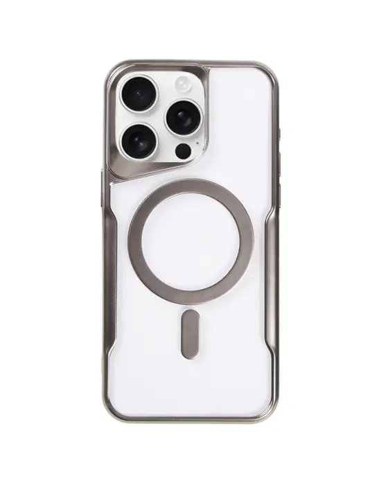Apple İphone 16 Pro Max Kılıf Boyi Magsafe Silikon Kapak - Titan Gri