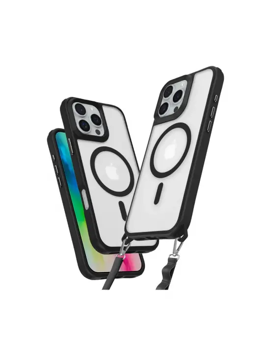 Apple İphone 16 Pro Max Kılıf Enka Magsafe Silikon Kılıf - Siyah